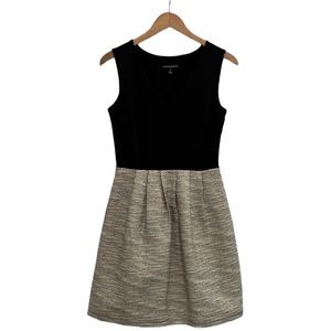 Black and Gold Sparkle Tweed Cocktail Dress